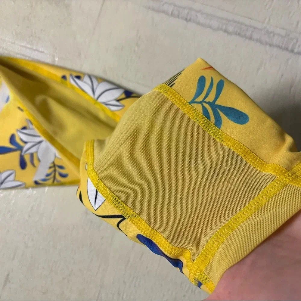 Zyia Yellow Floral Light N Tight Hi Rise Mesh Leggings Pants Size Small 6-8 - Picture 7 of 8